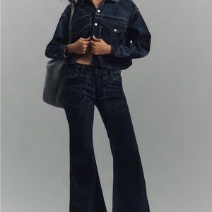 Anthropologie Pilcro Women's High-Rise Flared Jeans - Dark Indigo